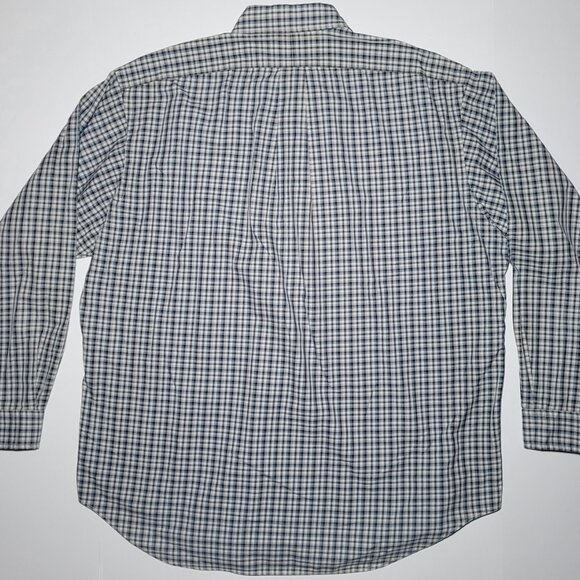 Ralph Lauren Mens Black Blue Checkered Long Sleeve Button Up Shirt Size Large - Picture 2 of 13
